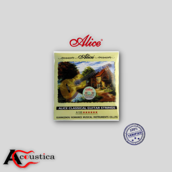 Alice AC106 Classical Guitar String , Clear Nylon Plain String, Silver Plated Copper Alloy Winding